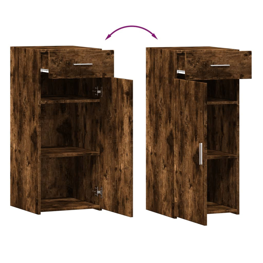 Dressoir 40x42,5x93 cm bewerkt hout gerookt eikenkleurig