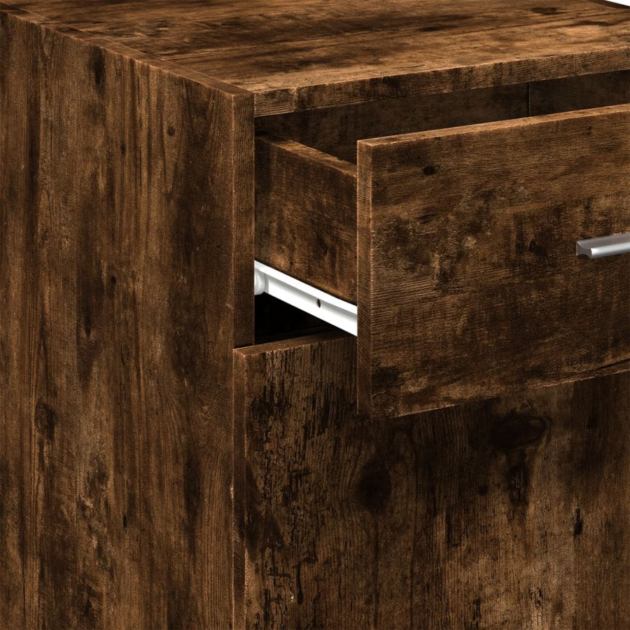 Dressoir 40x42,5x93 cm bewerkt hout gerookt eikenkleurig