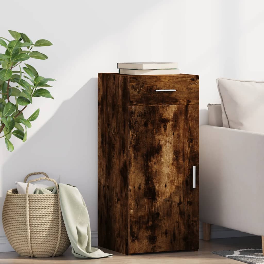 Dressoir 40x42,5x93 cm bewerkt hout gerookt eikenkleurig