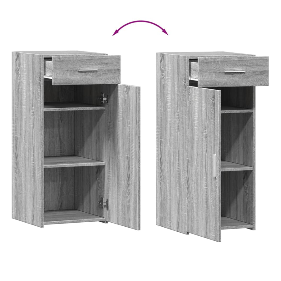 Dressoir 40x42,5x93 cm bewerkt hout grijs sonoma eikenkleur