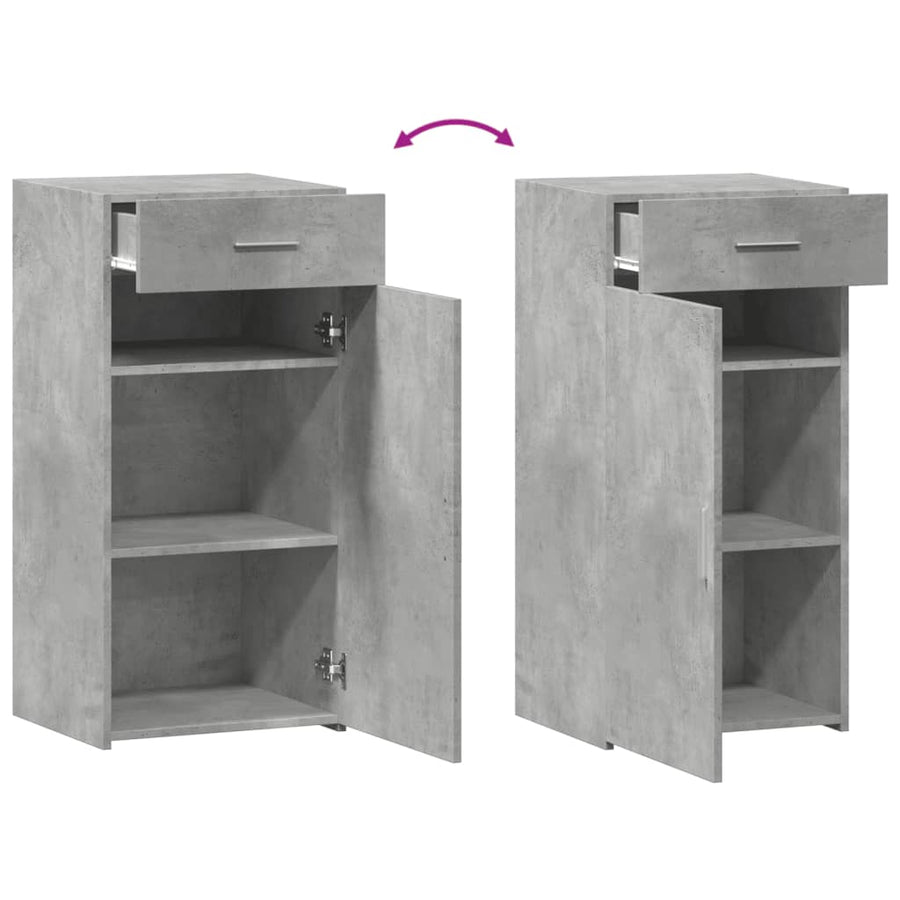 Dressoir 45x42,5x93 cm bewerkt hout betongrijs