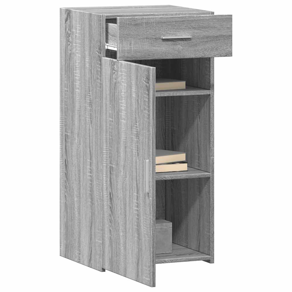 Dressoir 45X42,5X93 Cm Bewerkt Hout Eikenkleurig Grijs sonoma