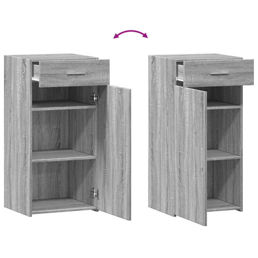 Dressoir 45X42,5X93 Cm Bewerkt Hout Eikenkleurig Grijs sonoma