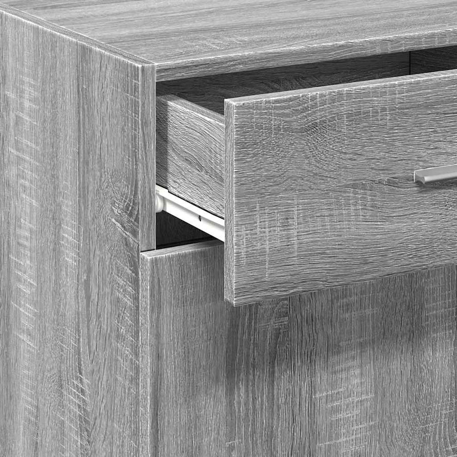 Dressoir 45X42,5X93 Cm Bewerkt Hout Eikenkleurig Grijs sonoma