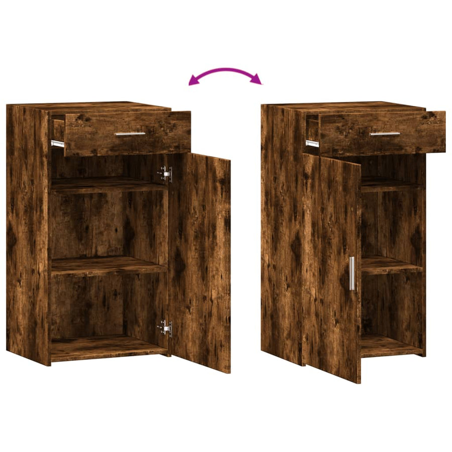 Dressoir 50x42,5x93 cm bewerkt hout gerookt eikenkleurig
