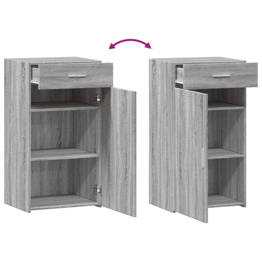 Dressoir 50x42,5x93 cm bewerkt hout grijs sonoma eikenkleurig
