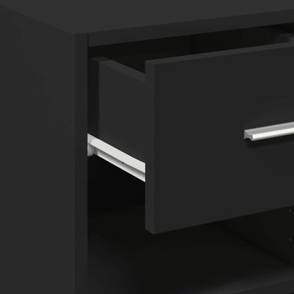 Dressoir 30x42,5x93 cm bewerkt hout zwart