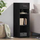 Dressoir 30x42,5x93 cm bewerkt hout zwart muurmontage