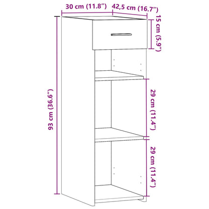 Dressoir 30x42,5x93 cm bewerkt hout sonoma eikenkleurig