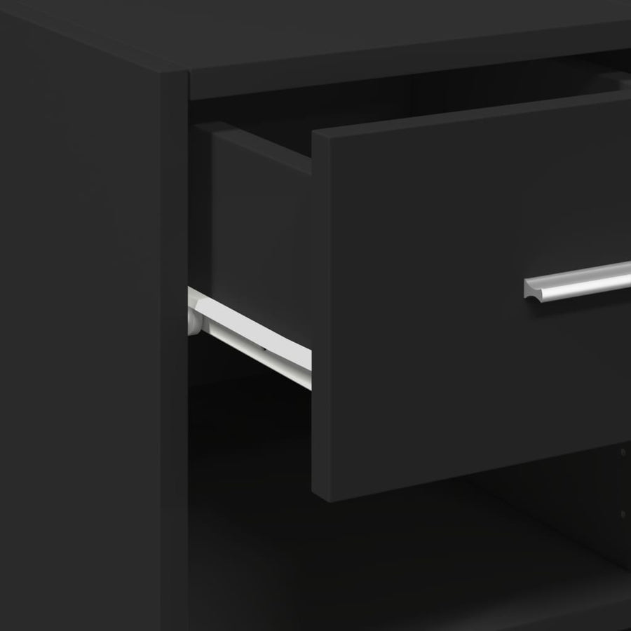 Dressoir 40x42,5x93 cm bewerkt hout zwart