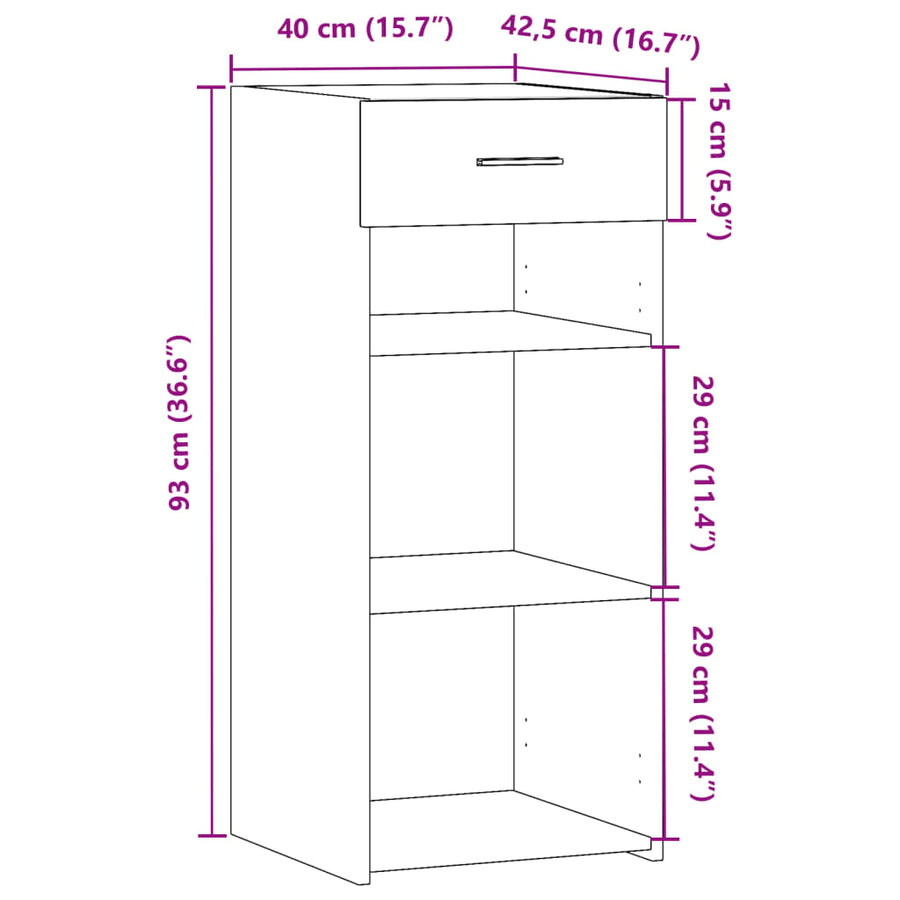 Dressoir 40x42,5x93 cm bewerkt hout zwart