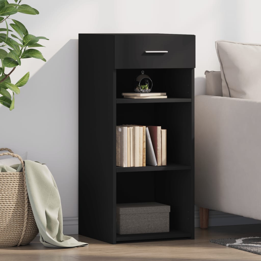 Dressoir 40x42,5x93 cm bewerkt hout zwart