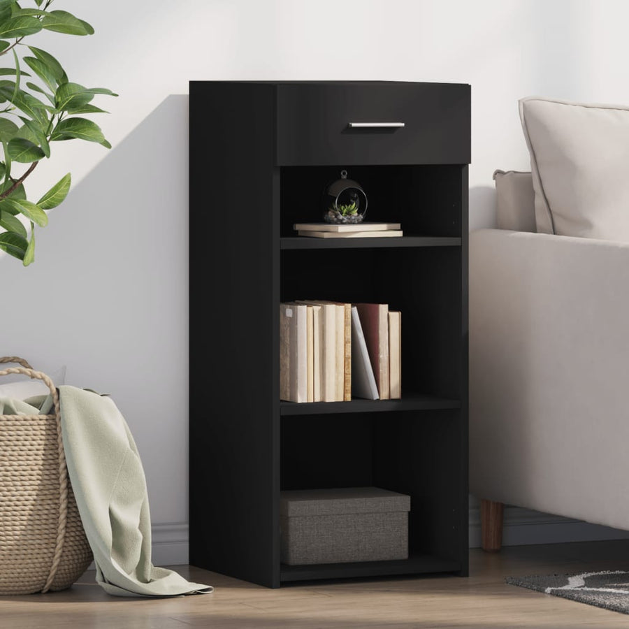 Dressoir 40x42,5x93 cm bewerkt hout zwart
