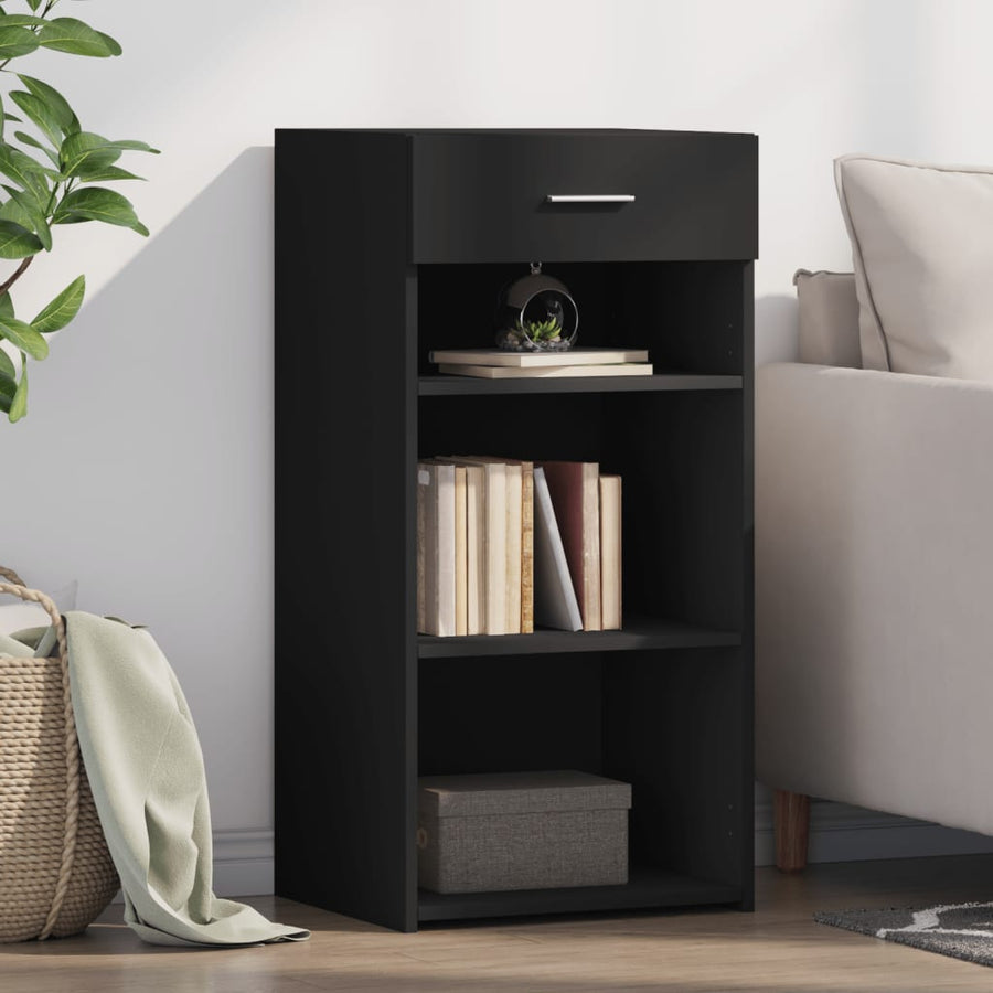 Dressoir 45x42,5x93 cm bewerkt hout zwart