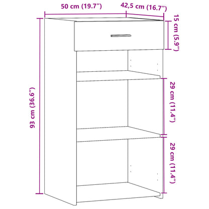 Dressoir 50x42,5x93 cm bewerkt hout sonoma eikenkleurig