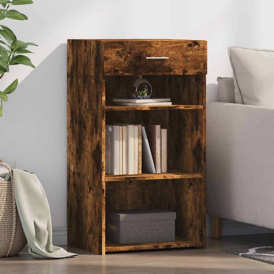 Dressoir 50x42,5x93 cm bewerkt hout gerookt eikenkleurig