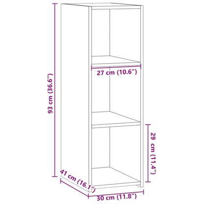 Dressoir 30x41x93 cm bewerkt hout betongrijs