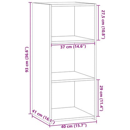 Dressoir 40x41x93 cm bewerkt hout gerookt eikenkleurig