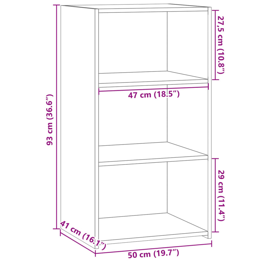 Dressoir 50X41X93 Cm Bewerkt Hout Kleurig Sonoma eiken