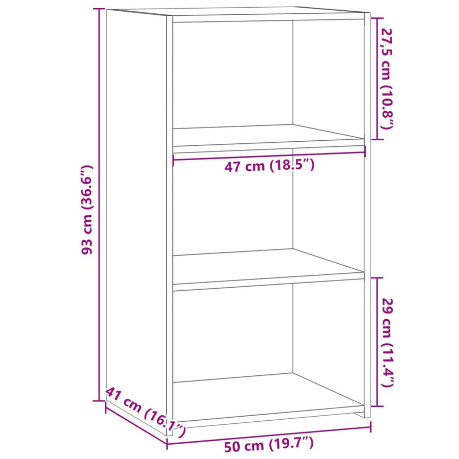 Dressoir 50x41x93 cm bewerkt hout betongrijs