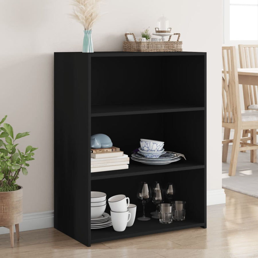 Dressoir 70x41x93 cm bewerkt hout zwart