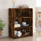 Sideboard 70x41x93 cm carved wood smoked oak effect