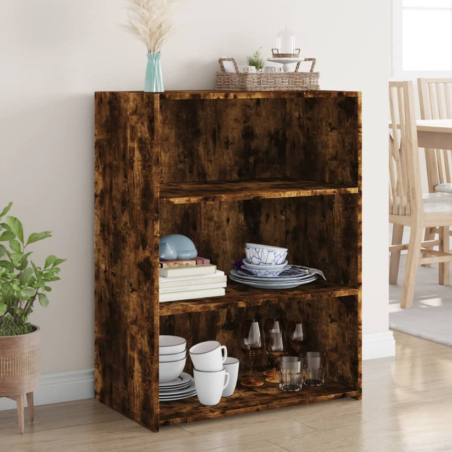 Dressoir 70x41x93 cm bewerkt hout gerookt eikenkleurig