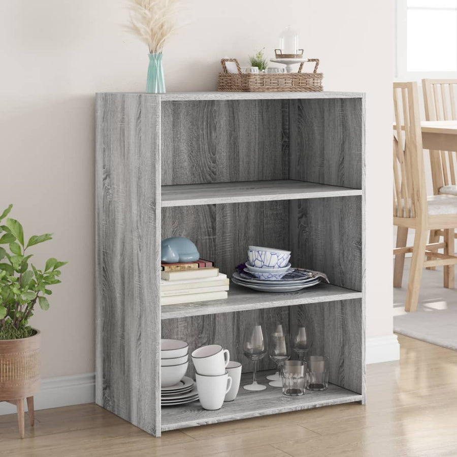 Dressoir 70x41x93 cm bewerkt hout grijs sonoma eikenkleurig