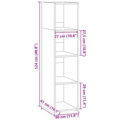 Hoge Kast 30X41X124 Cm Bewerkt Hout Kleurig Sonoma eiken