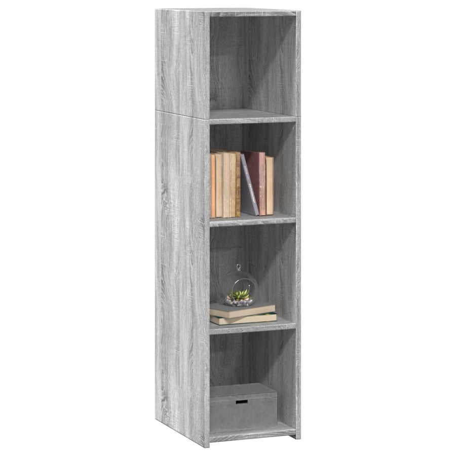 Hoge kast 30x41x124 cm bewerkt hout grijs sonoma eikenkleurig