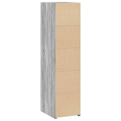 Hoge kast 30x41x124 cm bewerkt hout grijs sonoma eikenkleurig