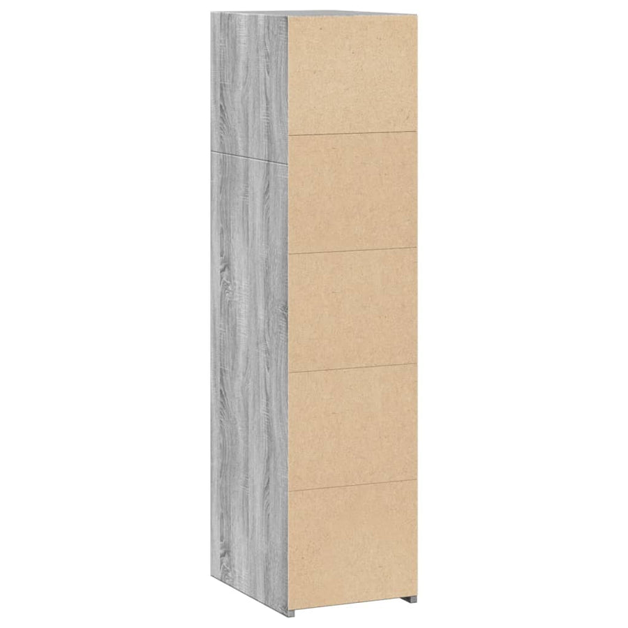 Hoge kast 30x41x124 cm bewerkt hout grijs sonoma eikenkleurig