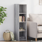 Hoge kast 30x41x124 cm bewerkt hout grijs