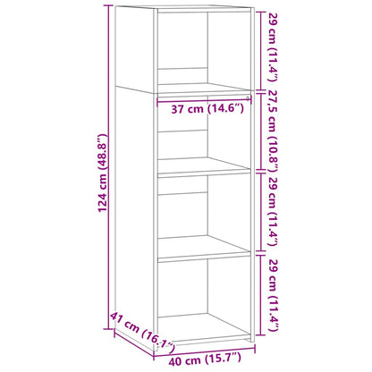 Hoge Kast 40X41X124 Cm Bewerkt Hout Wit