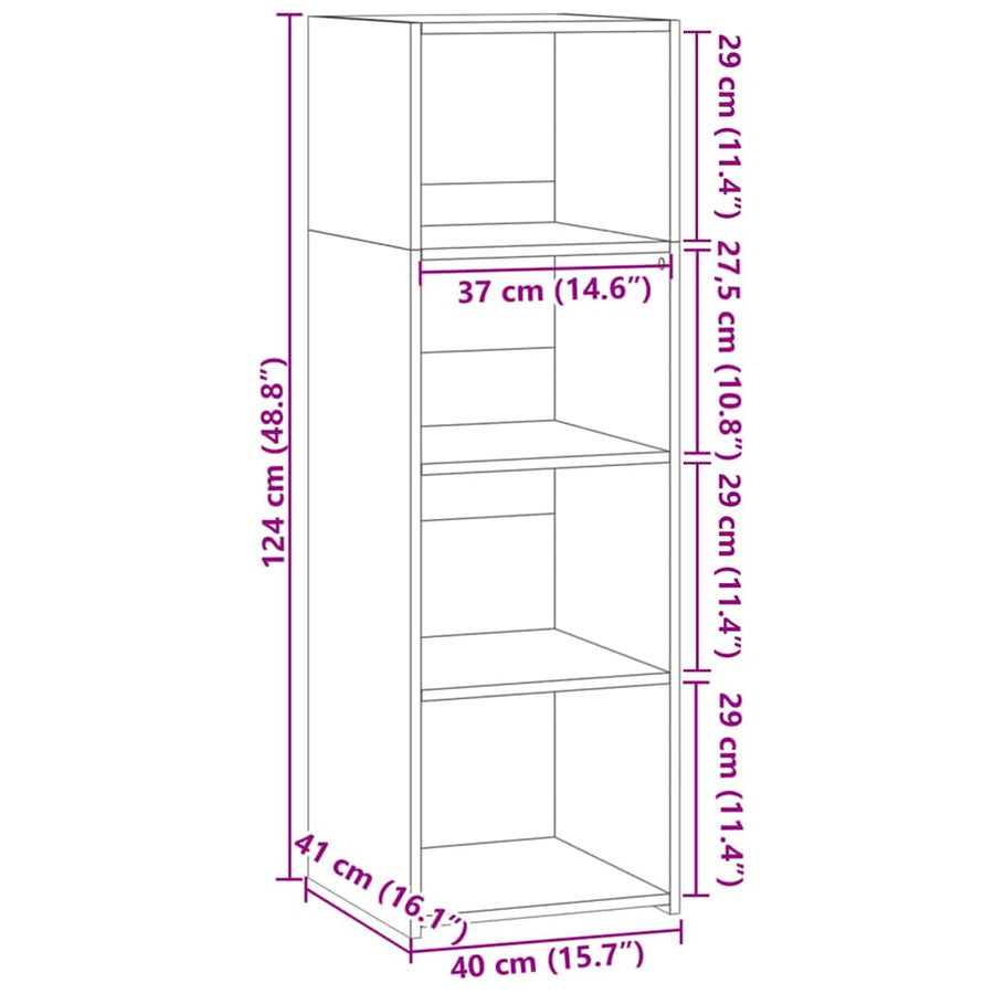 Hoge Kast 40X41X124 Cm Bewerkt Hout Wit