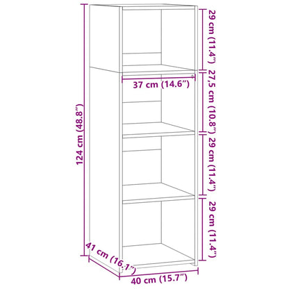 Hoge kast 40x41x124 cm bewerkt hout sonoma eikenkleurig