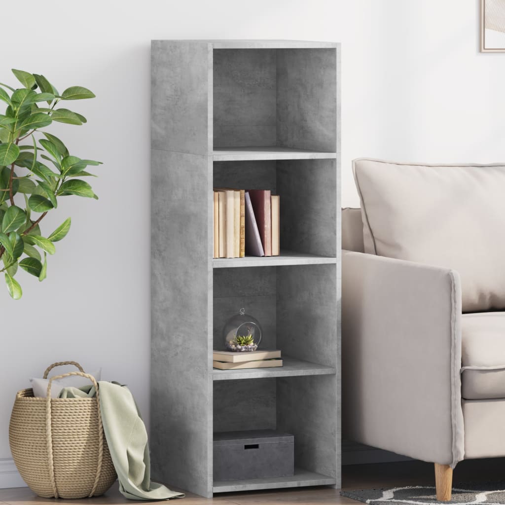Hoge kast 40x41x124 cm bewerkt hout betongrijs