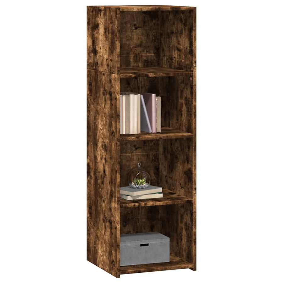 Hoge kast 40x41x124 cm bewerkt hout gerookt eikenkleurig