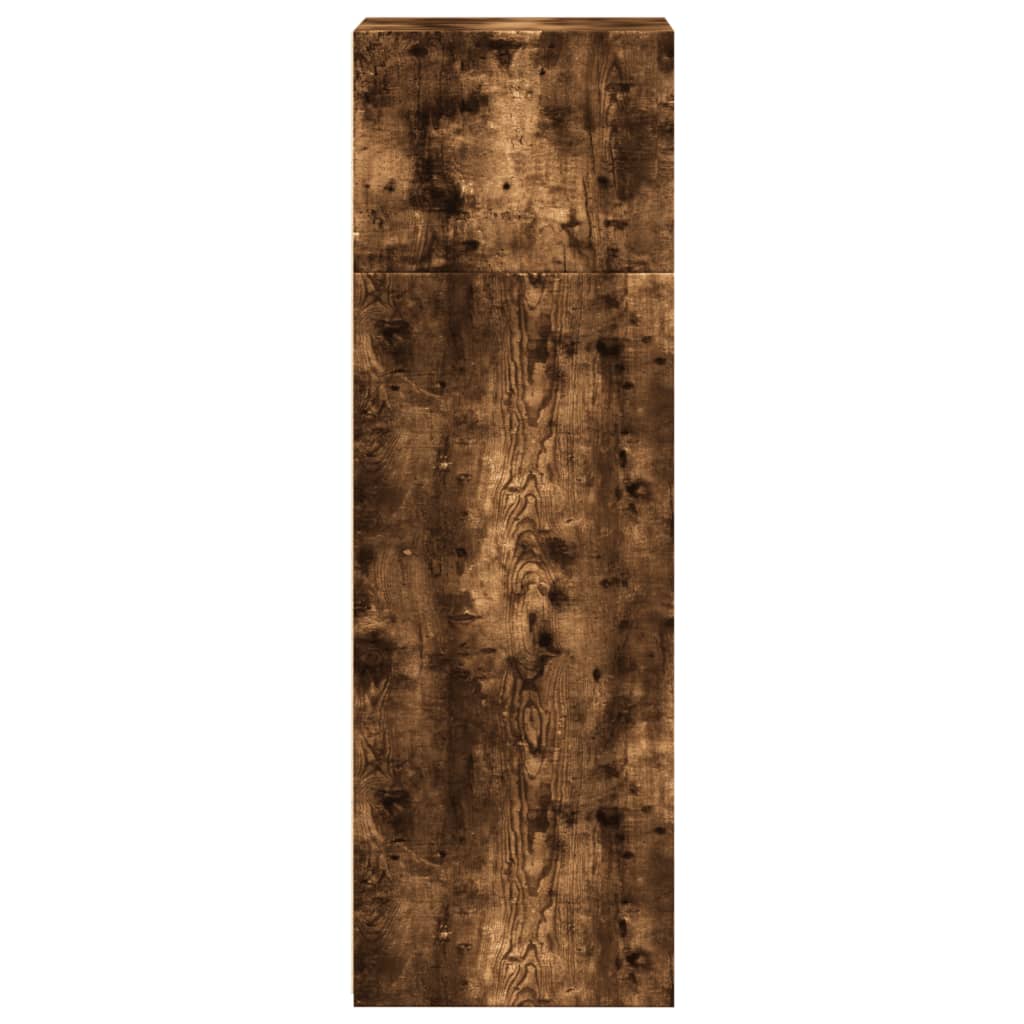 Hoge kast 40x41x124 cm bewerkt hout gerookt eikenkleurig