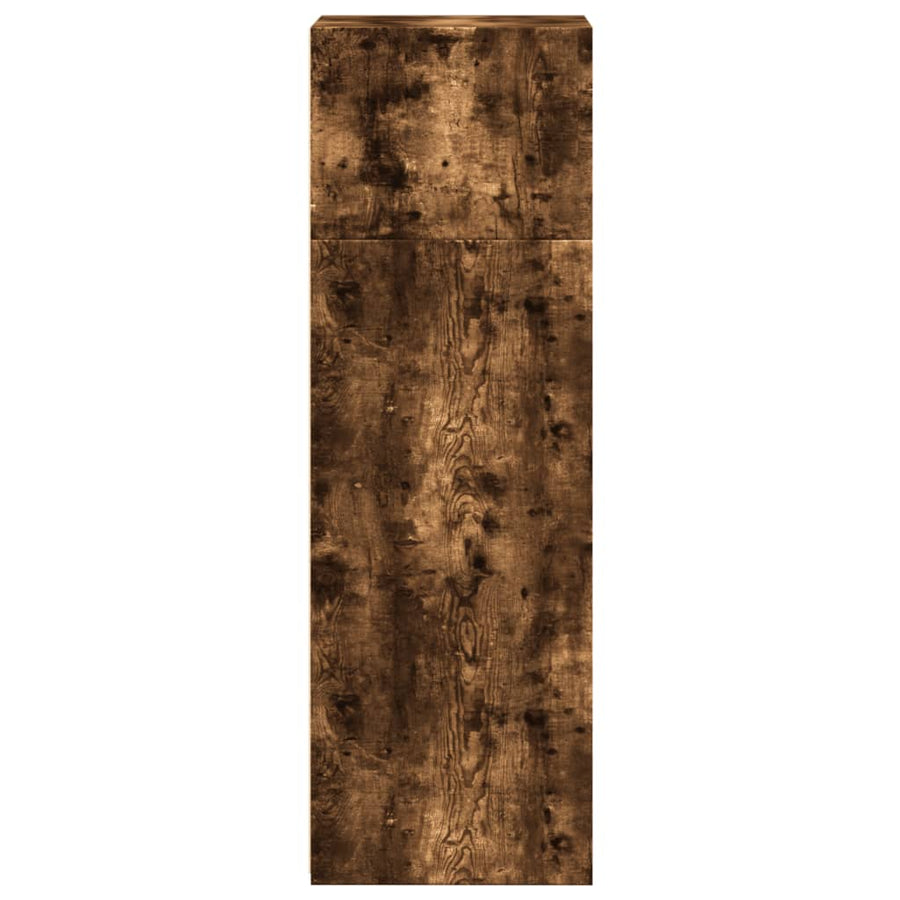 Hoge kast 40x41x124 cm bewerkt hout gerookt eikenkleurig