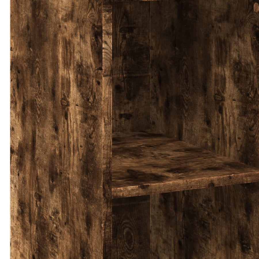 Hoge kast 40x41x124 cm bewerkt hout gerookt eikenkleurig