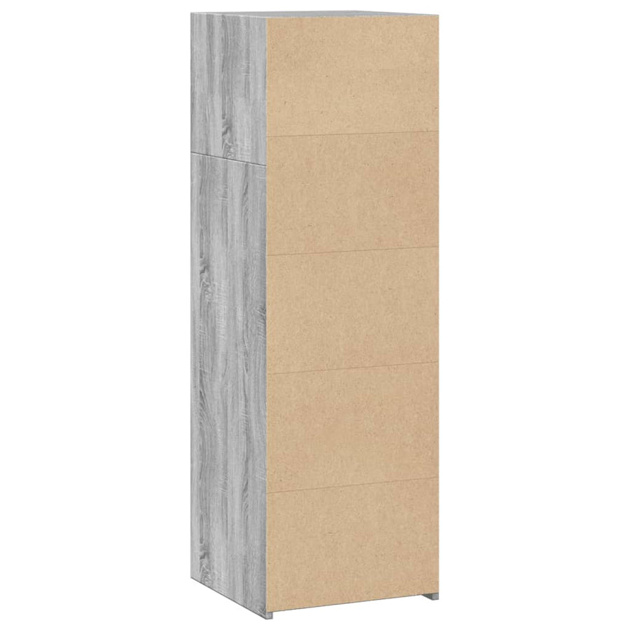Hoge kast 40x41x124 cm bewerkt hout grijs sonoma eikenkleurig