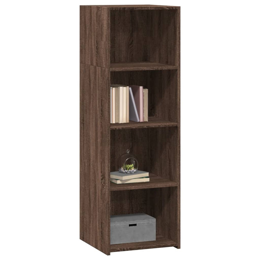 Hoge kast 40x41x124 cm bewerkt hout bruin eikenkleur