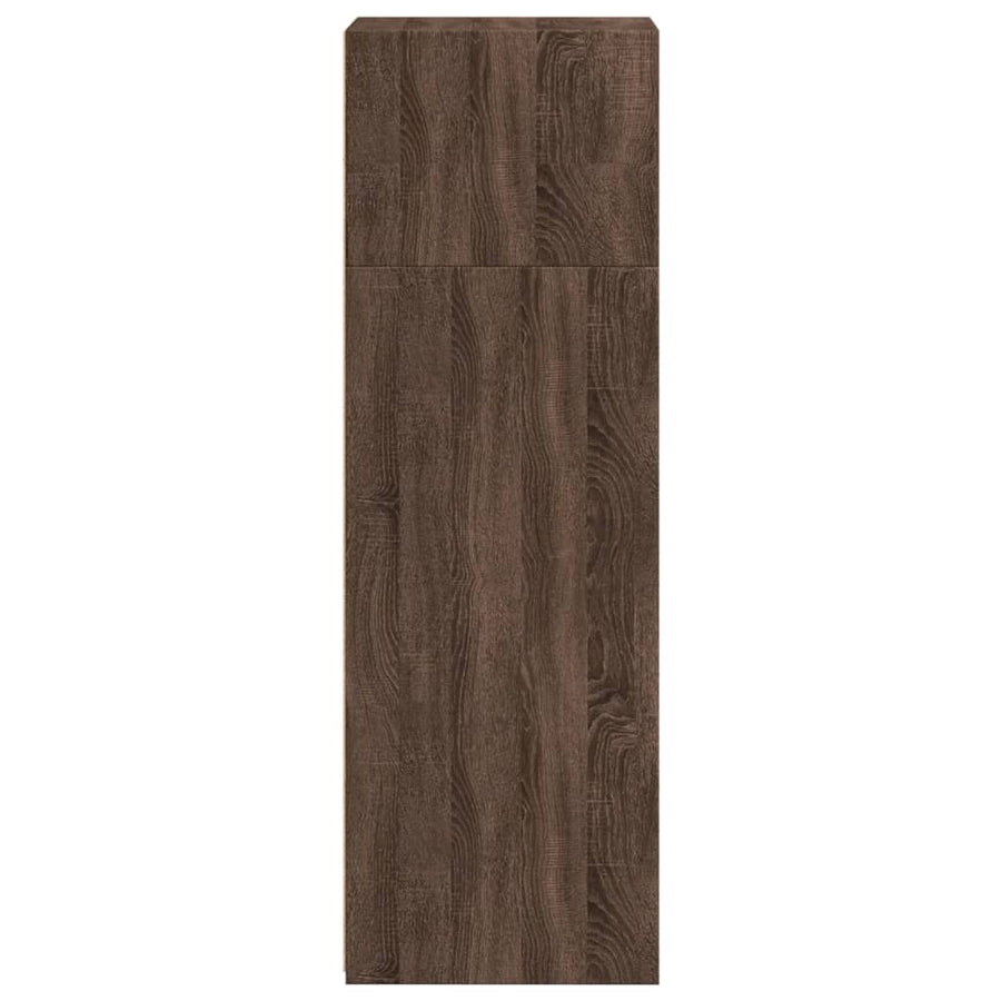 Hoge kast 40x41x124 cm bewerkt hout bruin eikenkleur