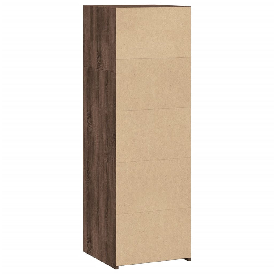 Hoge kast 40x41x124 cm bewerkt hout bruin eikenkleur