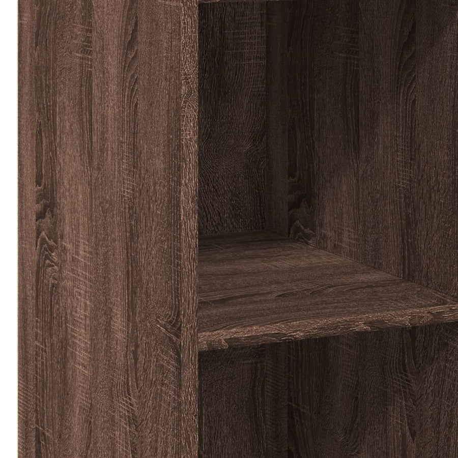 Hoge kast 40x41x124 cm bewerkt hout bruin eikenkleur