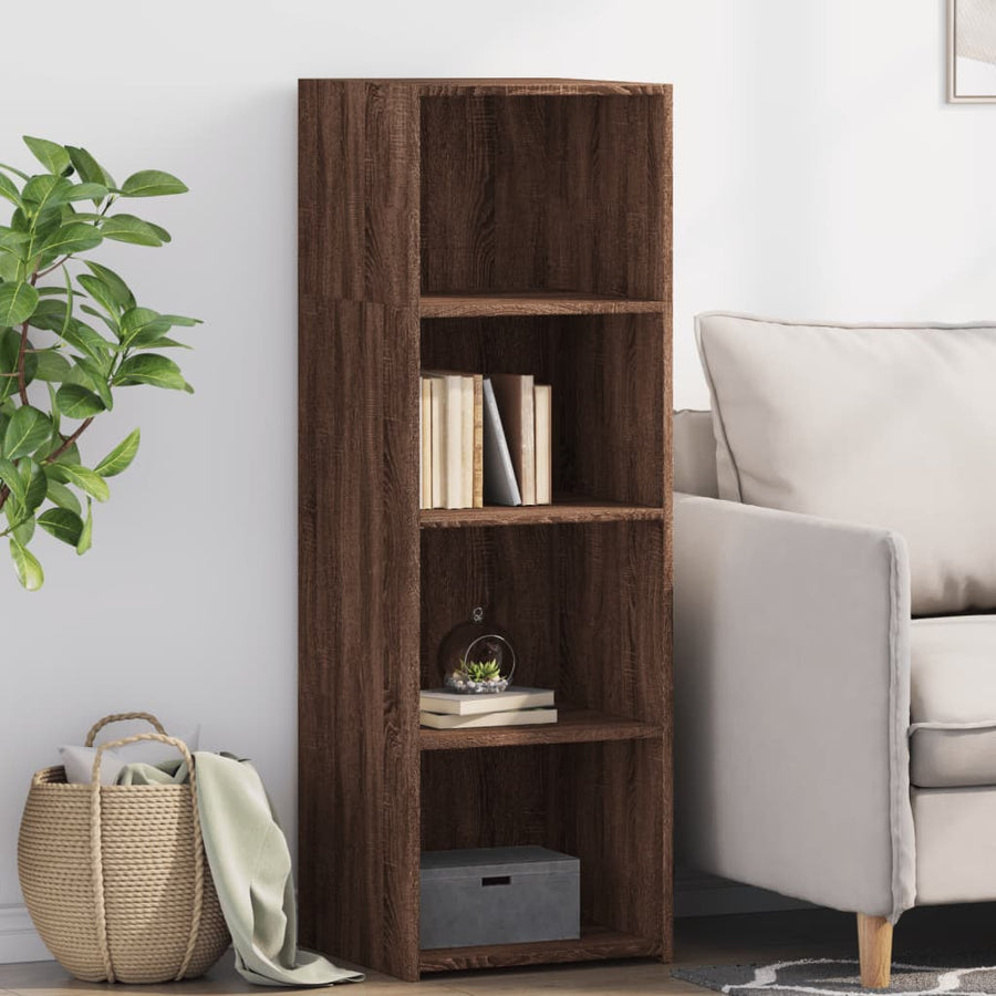 Hoge kast 40x41x124 cm bewerkt hout bruin eikenkleur