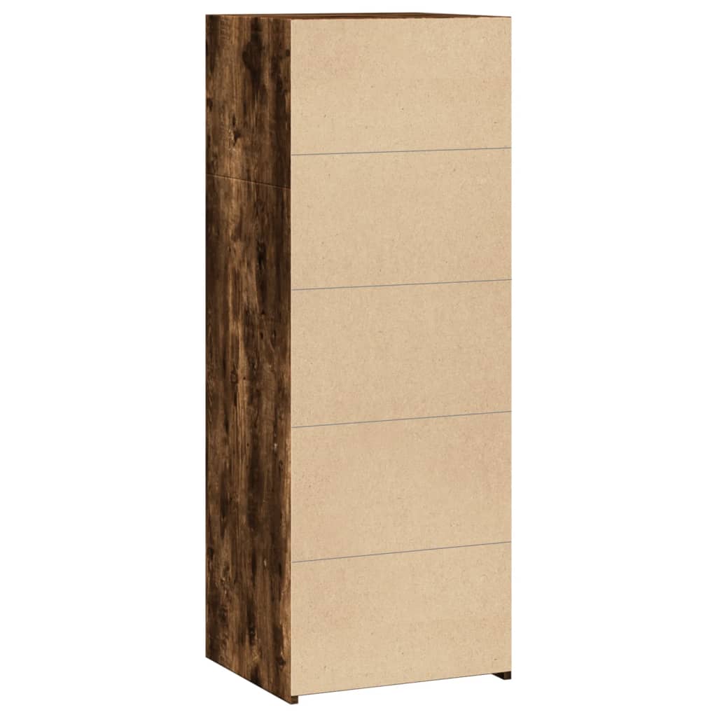 Hoge kast 45x41x124 cm bewerkt hout gerookt eikenkleurig