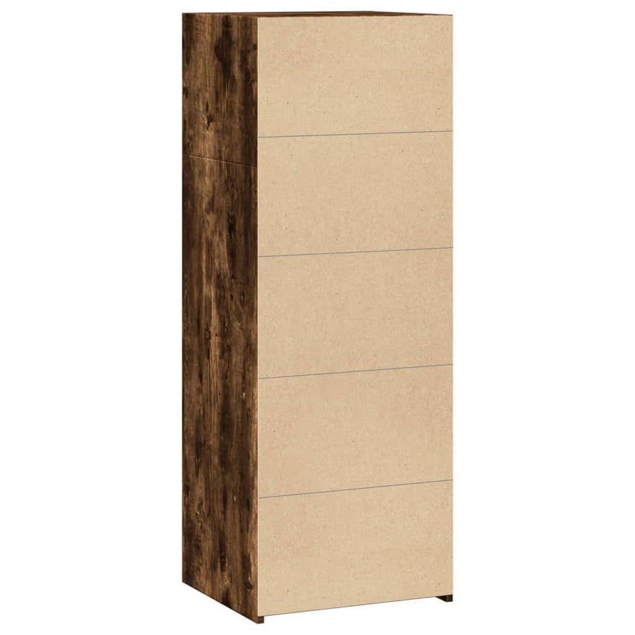 Hoge kast 45x41x124 cm bewerkt hout gerookt eikenkleurig