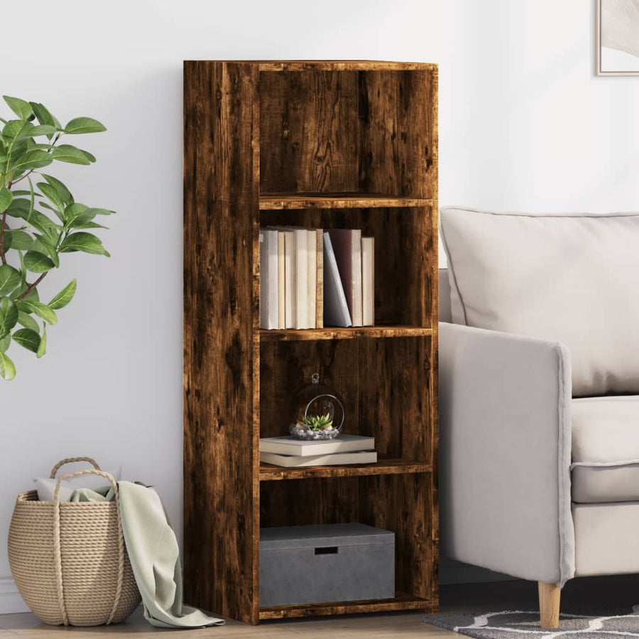 Hoge kast 45x41x124 cm bewerkt hout gerookt eikenkleurig